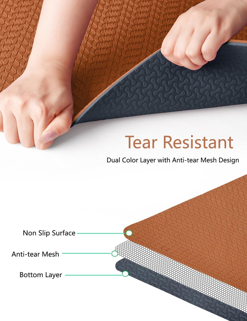 IUGA Yoga Mat Thick Non Slip Anti-tear Pilates Mat Eco Friendly Hot Yoga Mats for Workout & Exercise(72"x 24"x 6mm) - Image 4